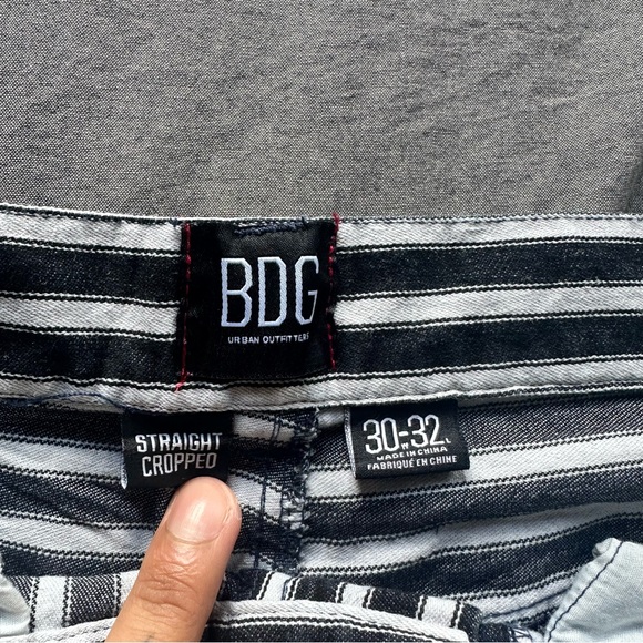 Urban Outfitters Black and White Cropped Striped Denim Pants - Size 30x32 - Picture 4 of 7